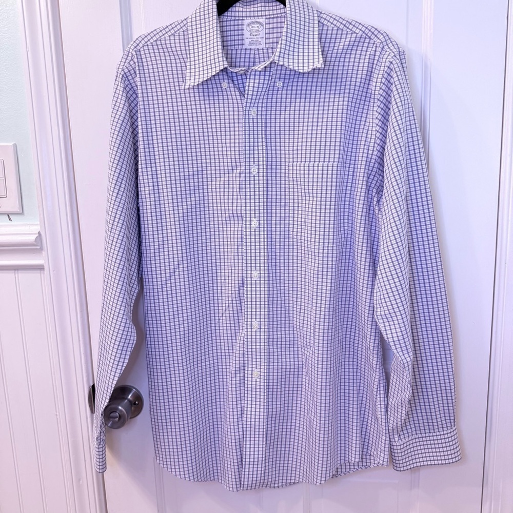 Brooks Brothers Blue Gingham Button Down Shirt